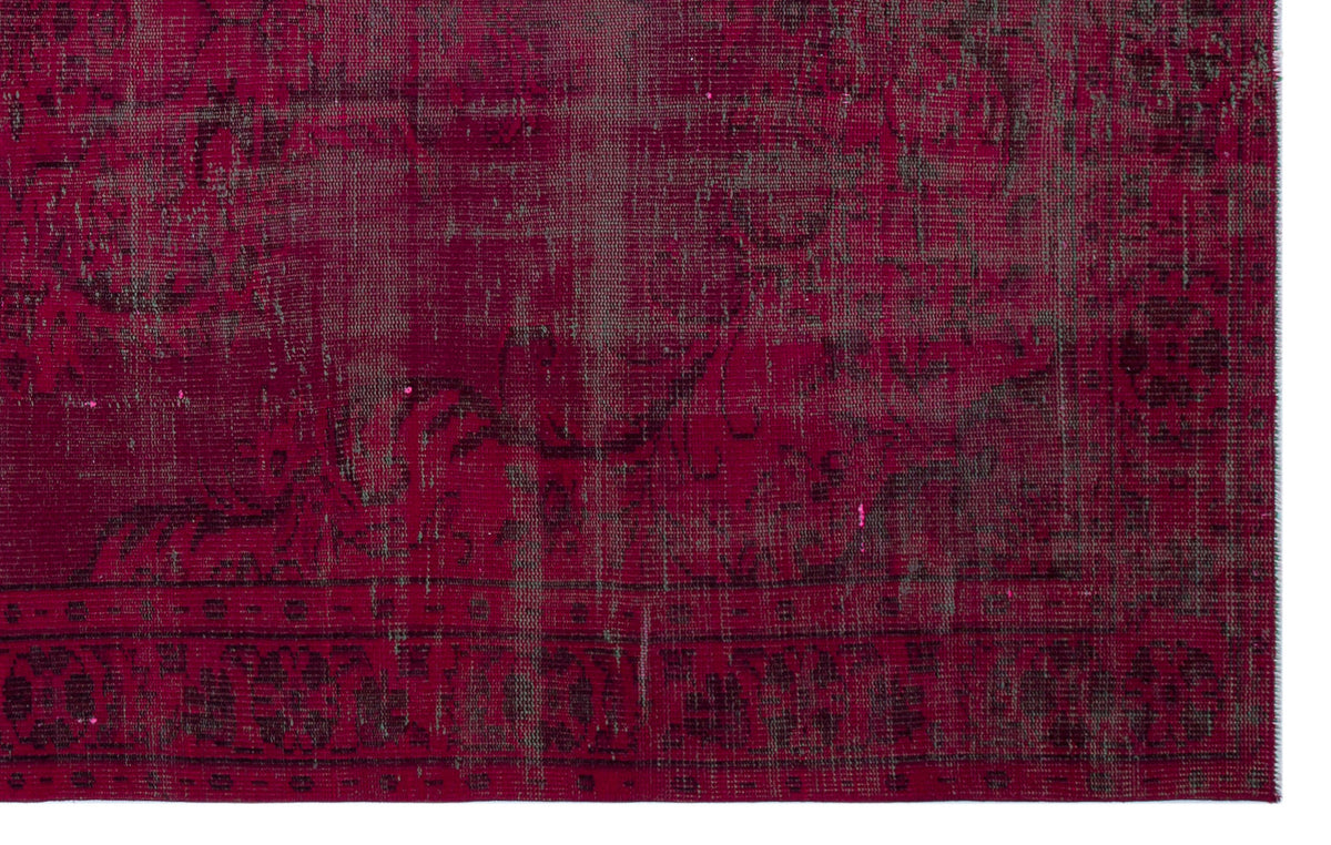 Red Over Dyed Vintage Rug 5&#39;9&#39;&#39; x 9&#39;6&#39;&#39; ft 176 x 290 cm