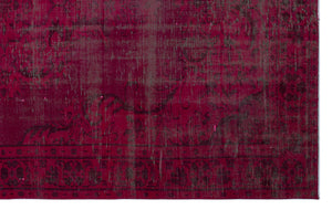 Red Over Dyed Vintage Rug 5'9'' x 9'6'' ft 176 x 290 cm