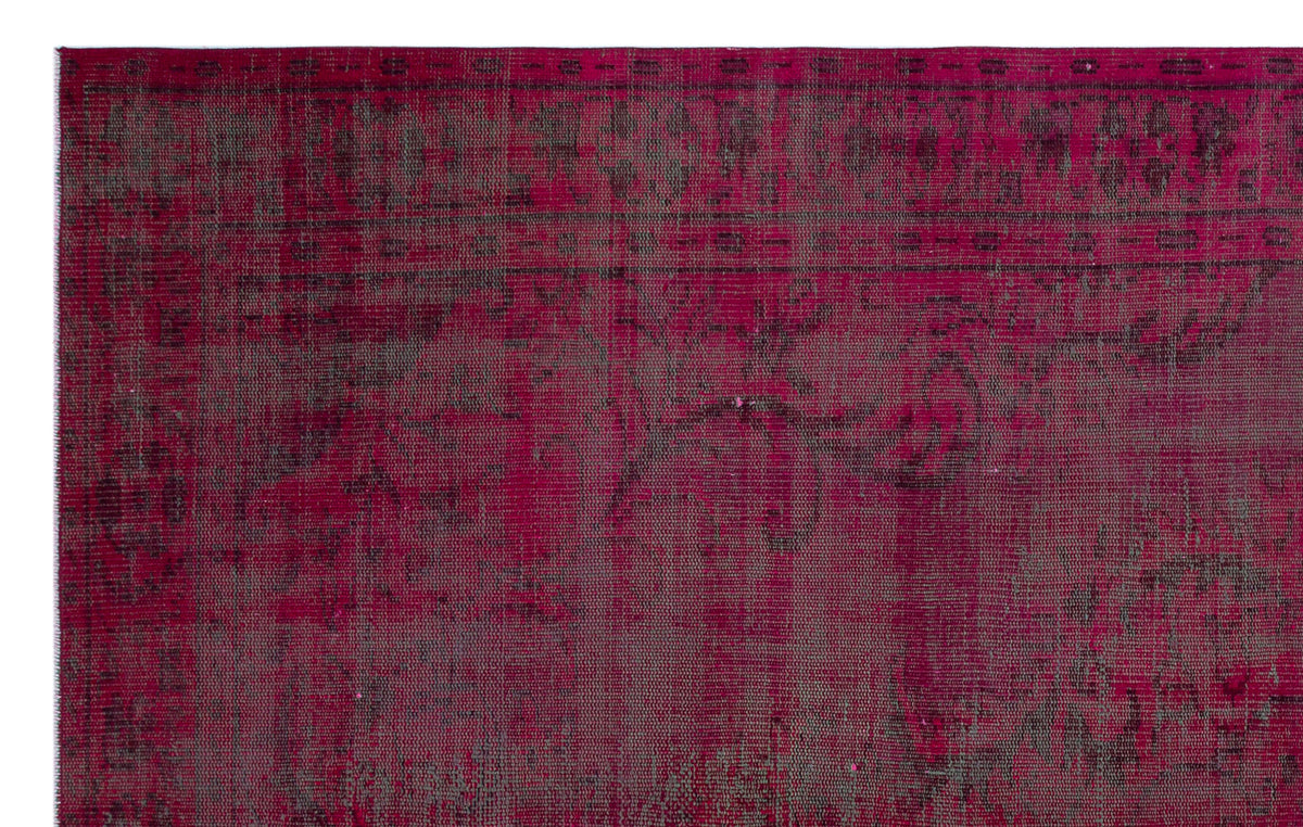 Red Over Dyed Vintage Rug 5&#39;9&#39;&#39; x 9&#39;6&#39;&#39; ft 176 x 290 cm