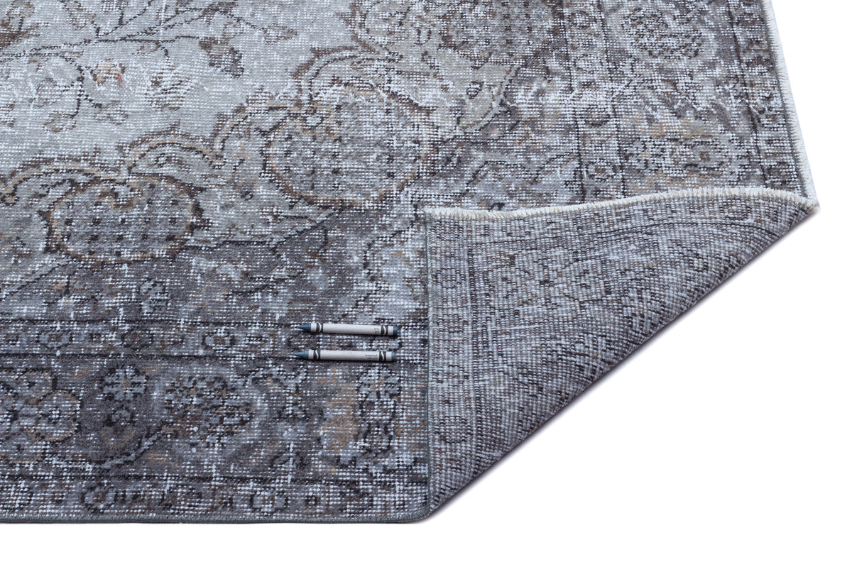 Blue Over Dyed Vintage Rug 5&#39;8&#39;&#39; x 8&#39;11&#39;&#39; ft 172 x 272 cm