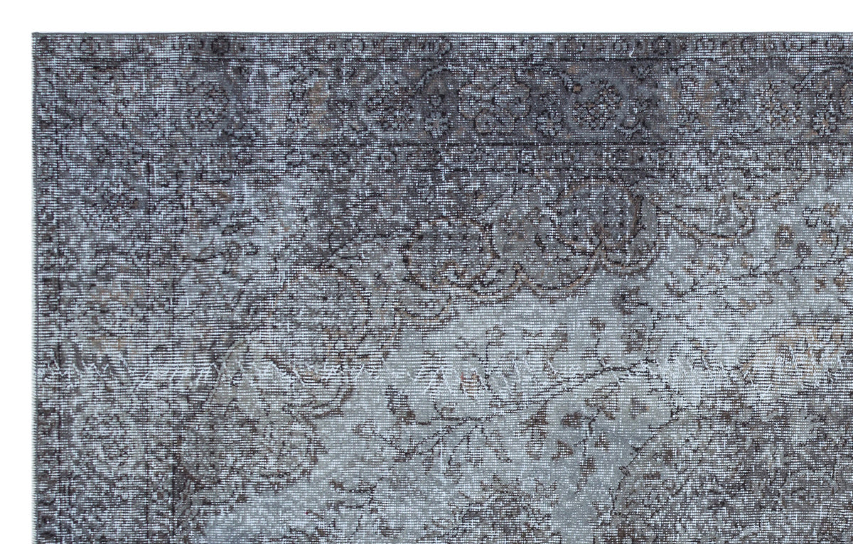 Blue Over Dyed Vintage Rug 5&#39;8&#39;&#39; x 8&#39;11&#39;&#39; ft 172 x 272 cm