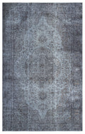 Blue Over Dyed Vintage Rug 5'8'' x 8'11'' ft 172 x 272 cm