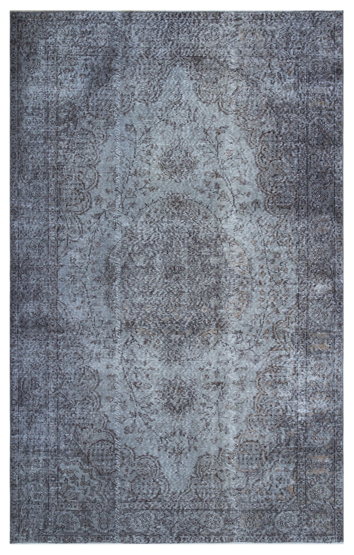 Blue Over Dyed Vintage Rug 5&#39;8&#39;&#39; x 8&#39;11&#39;&#39; ft 172 x 272 cm