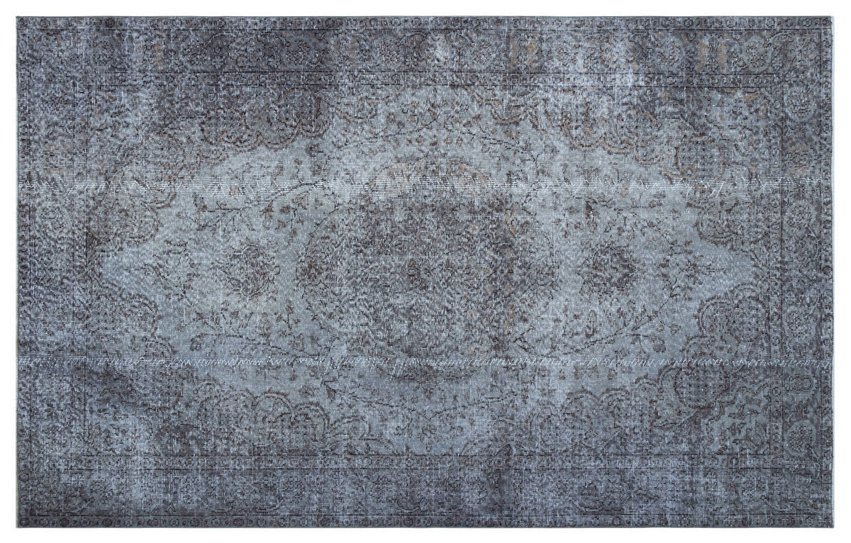 Blue Over Dyed Vintage Rug 5&#39;8&#39;&#39; x 8&#39;11&#39;&#39; ft 172 x 272 cm