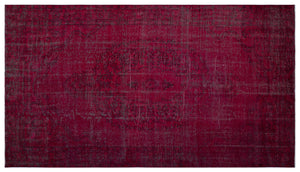 Red Over Dyed Vintage Rug 5'7'' x 10'2'' ft 170 x 310 cm