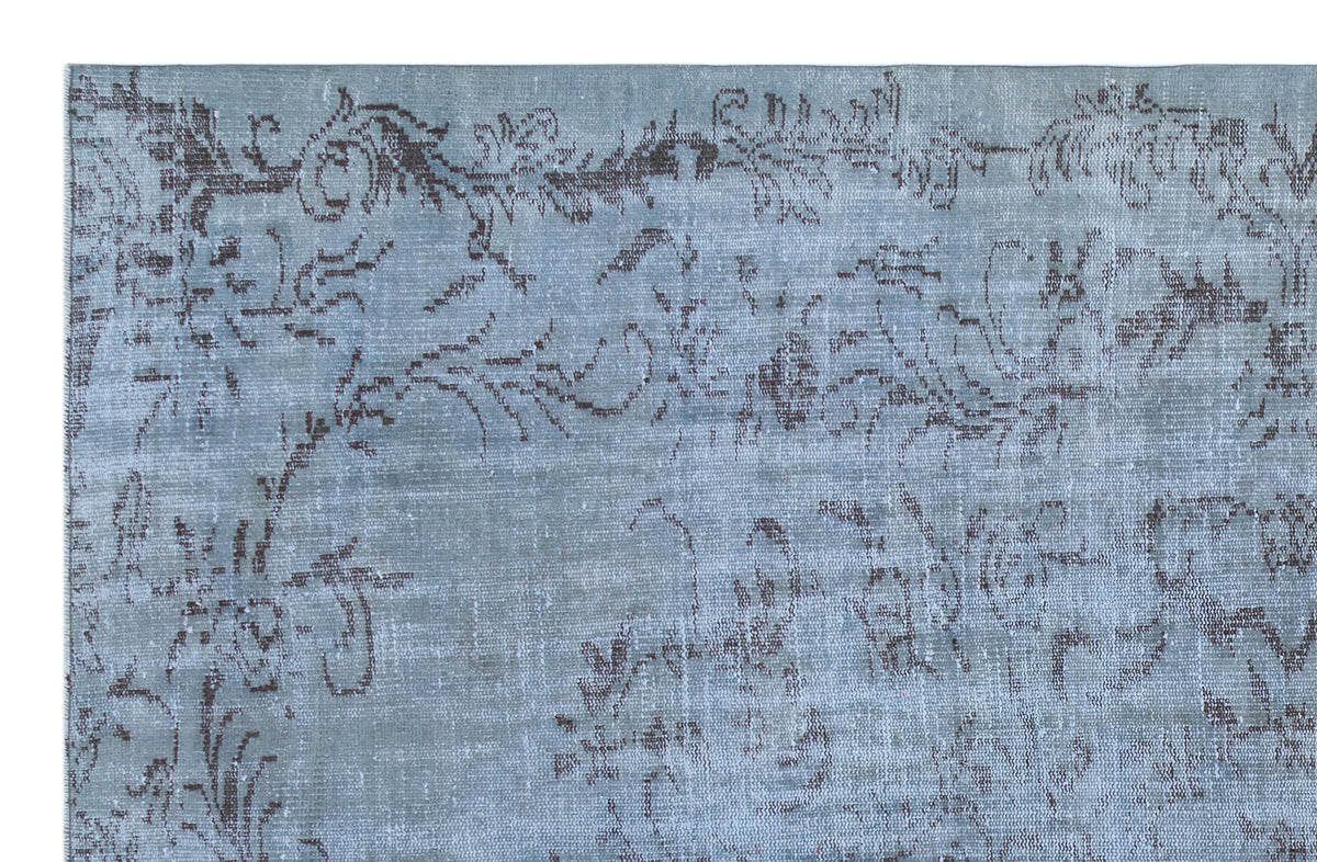 Blue Over Dyed Vintage Rug 5&#39;10&#39;&#39; x 9&#39;4&#39;&#39; ft 178 x 285 cm