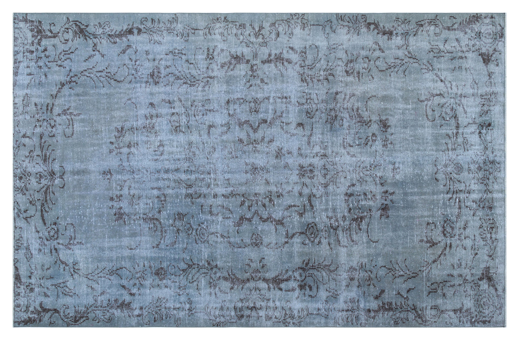 Blue Over Dyed Vintage Rug 5'10'' x 9'4'' ft 178 x 285 cm