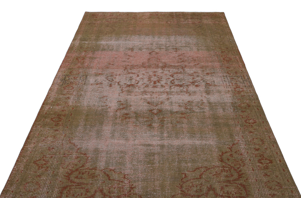 Brown Over Dyed Vintage Rug 5'3'' x 8'1'' ft 161 x 247 cm