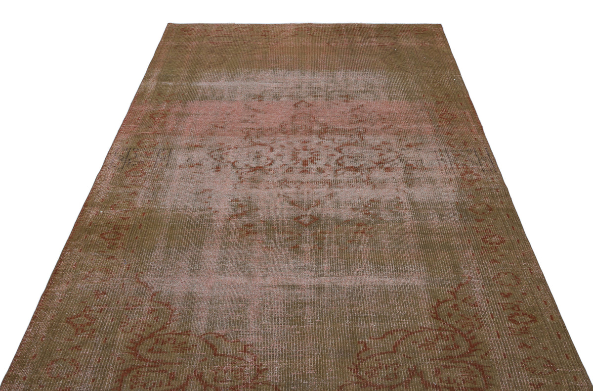 Brown Over Dyed Vintage Rug 5&#39;3&#39;&#39; x 8&#39;1&#39;&#39; ft 161 x 247 cm