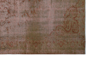 Brown Over Dyed Vintage Rug 5'3'' x 8'1'' ft 161 x 247 cm