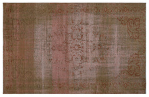 Brown Over Dyed Vintage Rug 5'3'' x 8'1'' ft 161 x 247 cm