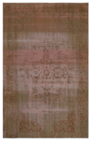 Brown Over Dyed Vintage Rug 5'3'' x 8'1'' ft 161 x 247 cm