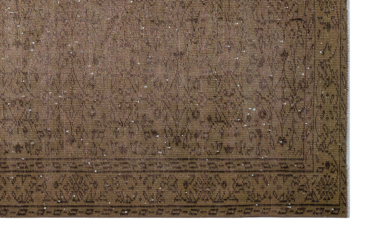 Brown Over Dyed Vintage Rug 5&#39;3&#39;&#39; x 8&#39;6&#39;&#39; ft 160 x 258 cm