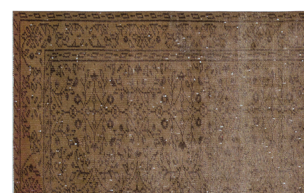 Brown Over Dyed Vintage Rug 5'3'' x 8'6'' ft 160 x 258 cm