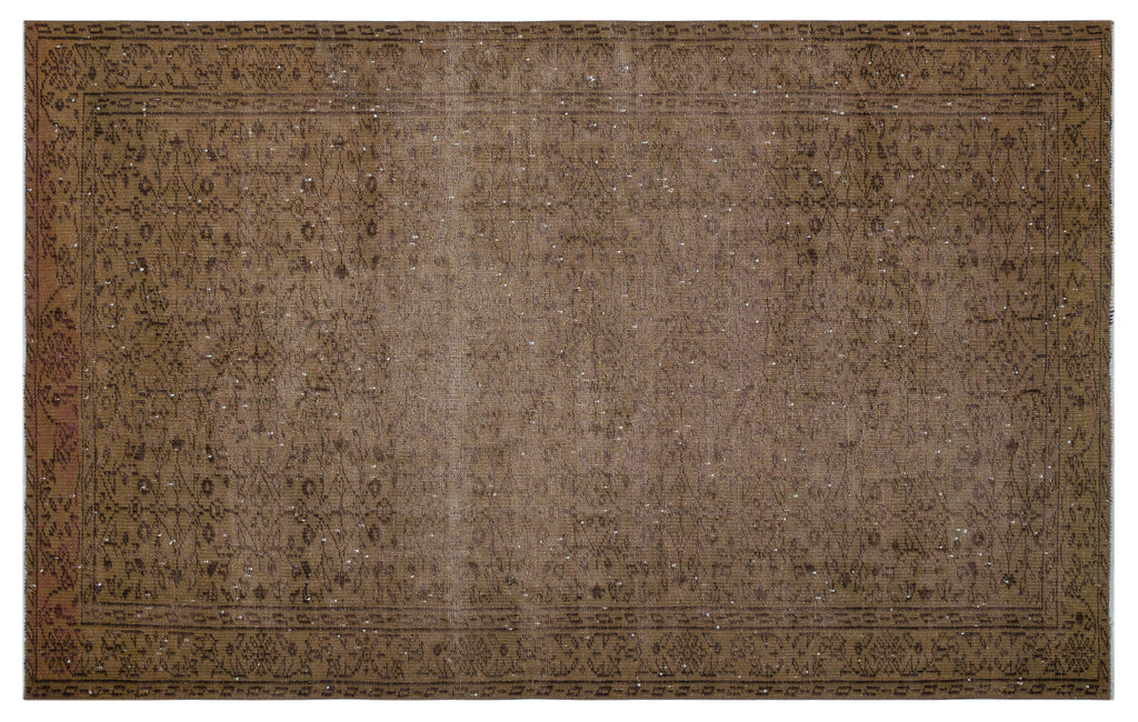 Brown Over Dyed Vintage Rug 5'3'' x 8'6'' ft 160 x 258 cm