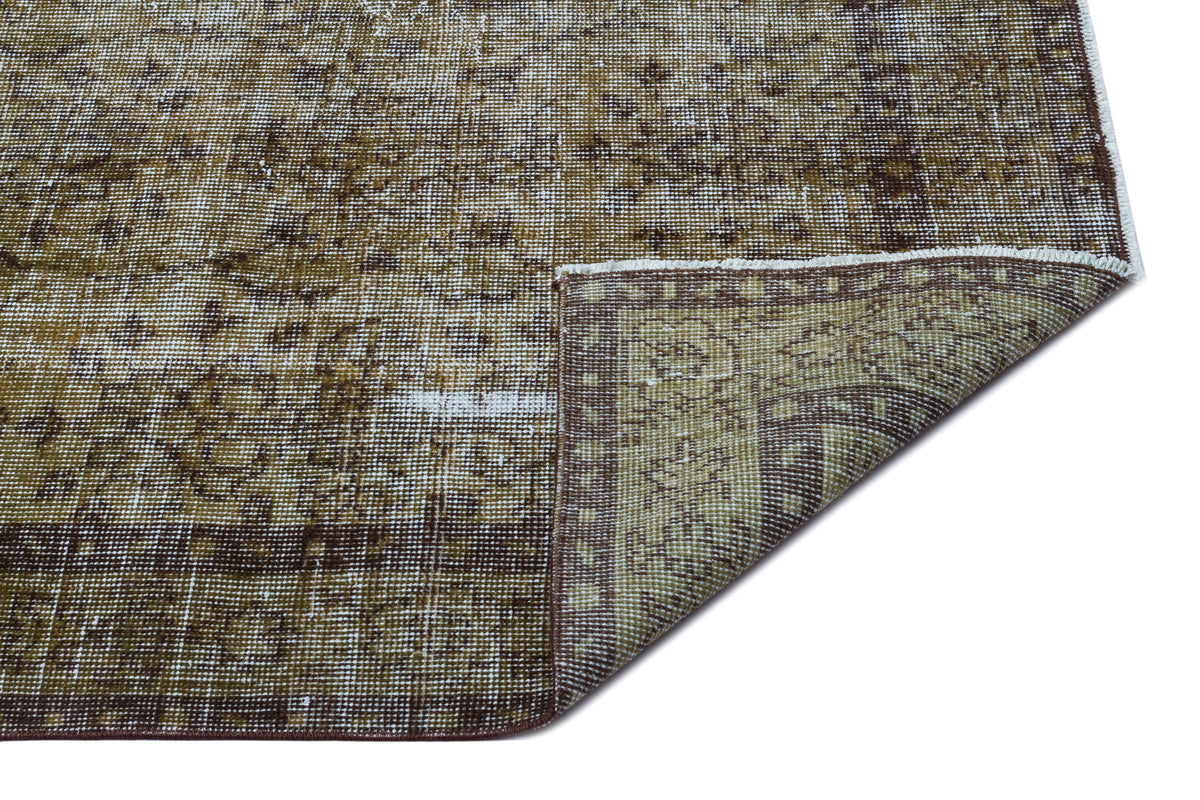 Brown Over Dyed Vintage Rug 5&#39;1&#39;&#39; x 8&#39;9&#39;&#39; ft 156 x 266 cm