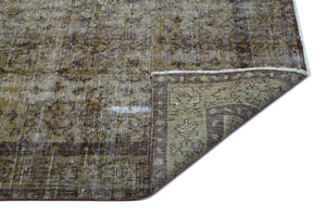 Brown Over Dyed Vintage Rug 5'1'' x 8'9'' ft 156 x 266 cm