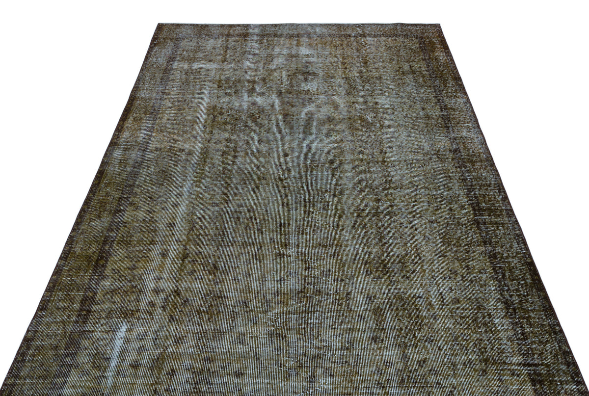 Brown Over Dyed Vintage Rug 5&#39;1&#39;&#39; x 8&#39;9&#39;&#39; ft 156 x 266 cm
