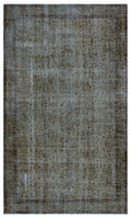 Brown Over Dyed Vintage Rug 5'1'' x 8'9'' ft 156 x 266 cm