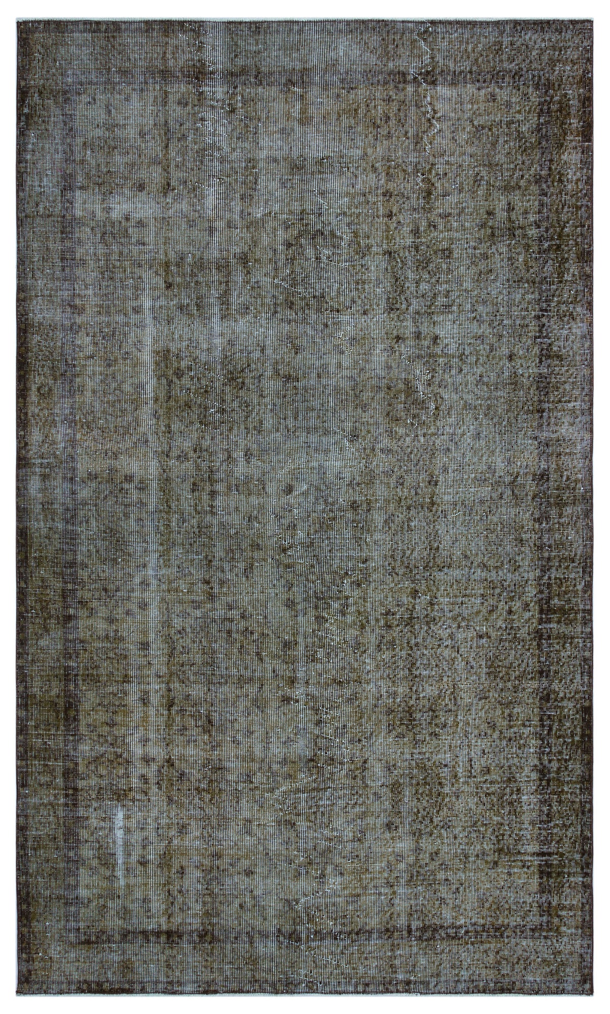 Brown Over Dyed Vintage Rug 5&#39;1&#39;&#39; x 8&#39;9&#39;&#39; ft 156 x 266 cm