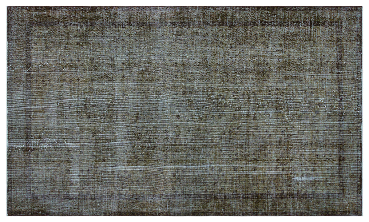 Brown Over Dyed Vintage Rug 5&#39;1&#39;&#39; x 8&#39;9&#39;&#39; ft 156 x 266 cm