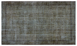 Brown Over Dyed Vintage Rug 5'1'' x 8'9'' ft 156 x 266 cm