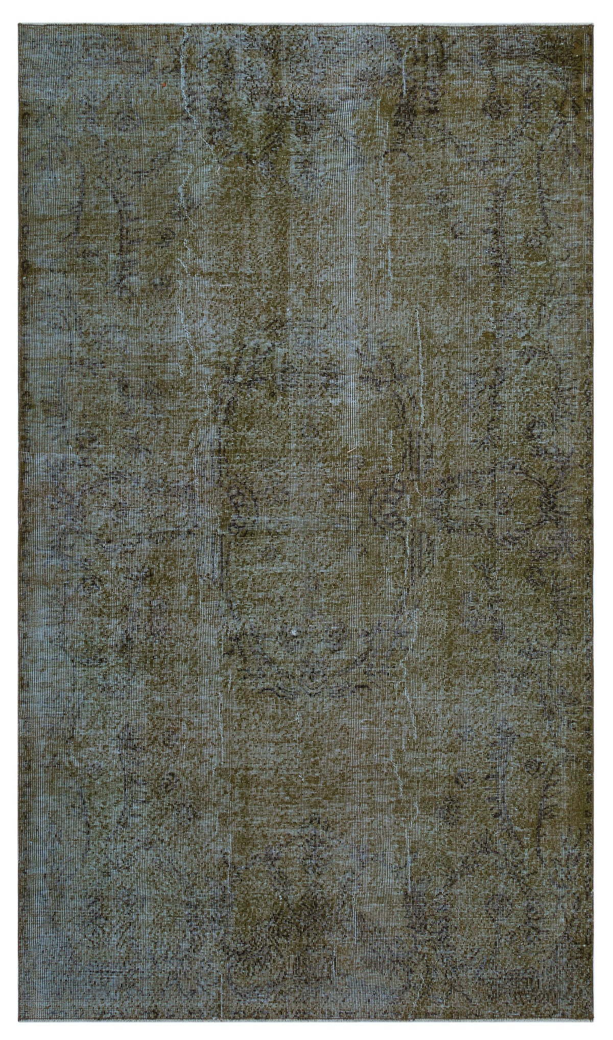 Brown Over Dyed Vintage Rug 5&#39;2&#39;&#39; x 8&#39;12&#39;&#39; ft 158 x 274 cm