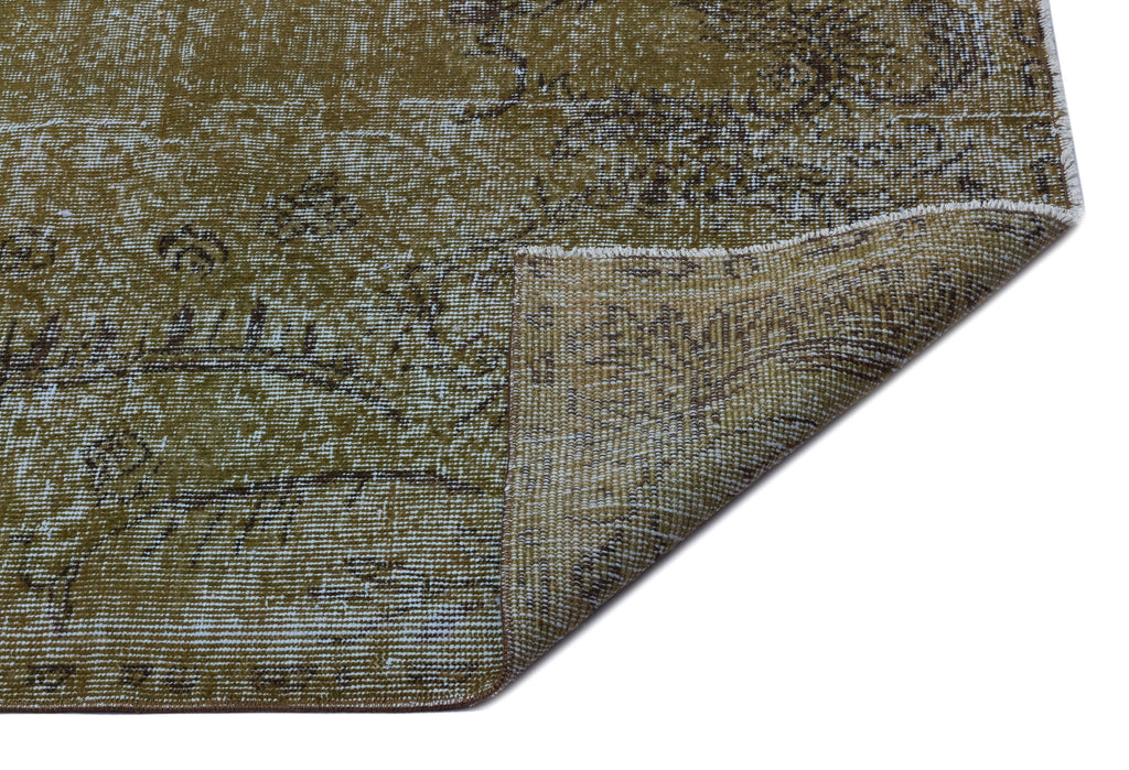Brown Over Dyed Vintage Rug 5'2'' x 8'12'' ft 158 x 274 cm