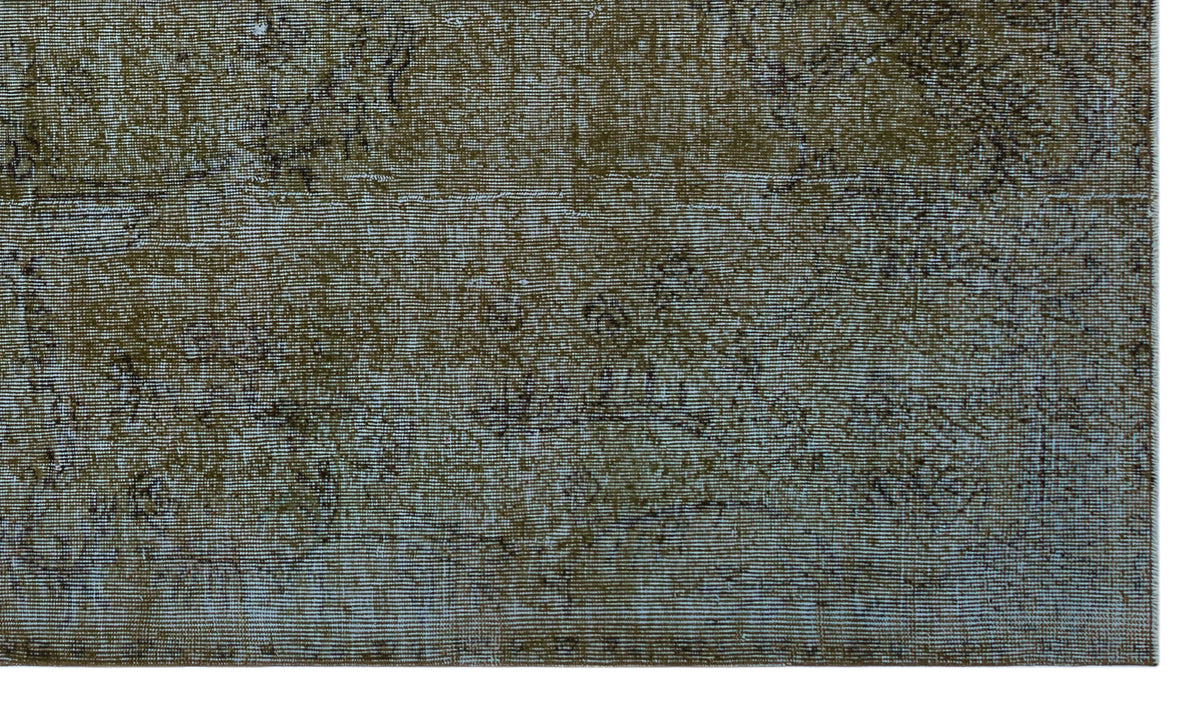 Brown Over Dyed Vintage Rug 5&#39;2&#39;&#39; x 8&#39;12&#39;&#39; ft 158 x 274 cm