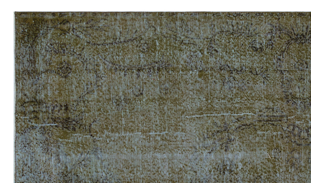 Brown Over Dyed Vintage Rug 5'2'' x 8'12'' ft 158 x 274 cm