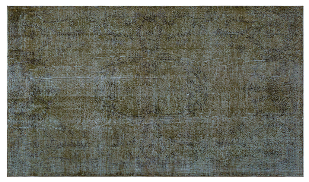 Brown Over Dyed Vintage Rug 5'2'' x 8'12'' ft 158 x 274 cm