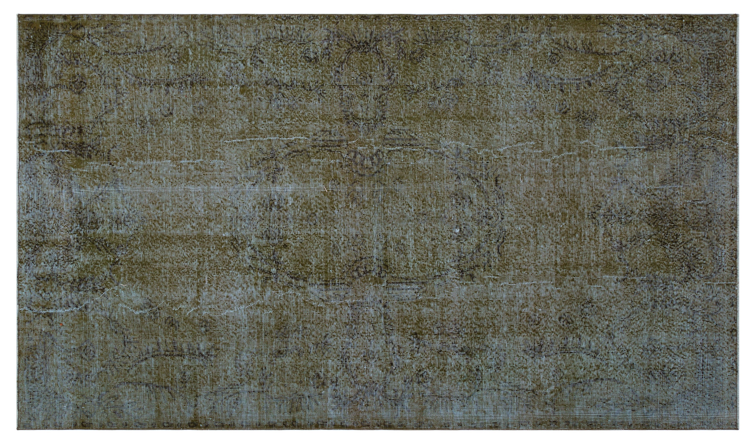 Brown Over Dyed Vintage Rug 5'2'' x 8'12'' ft 158 x 274 cm