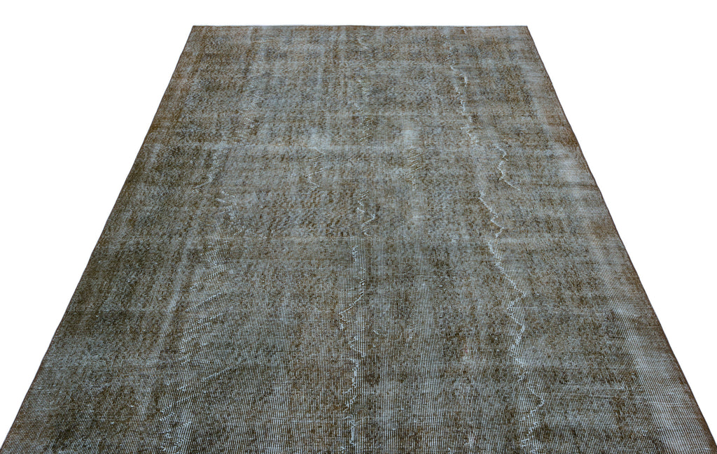Gray Over Dyed Vintage Rug 5'7'' x 9'0'' ft 169 x 275 cm