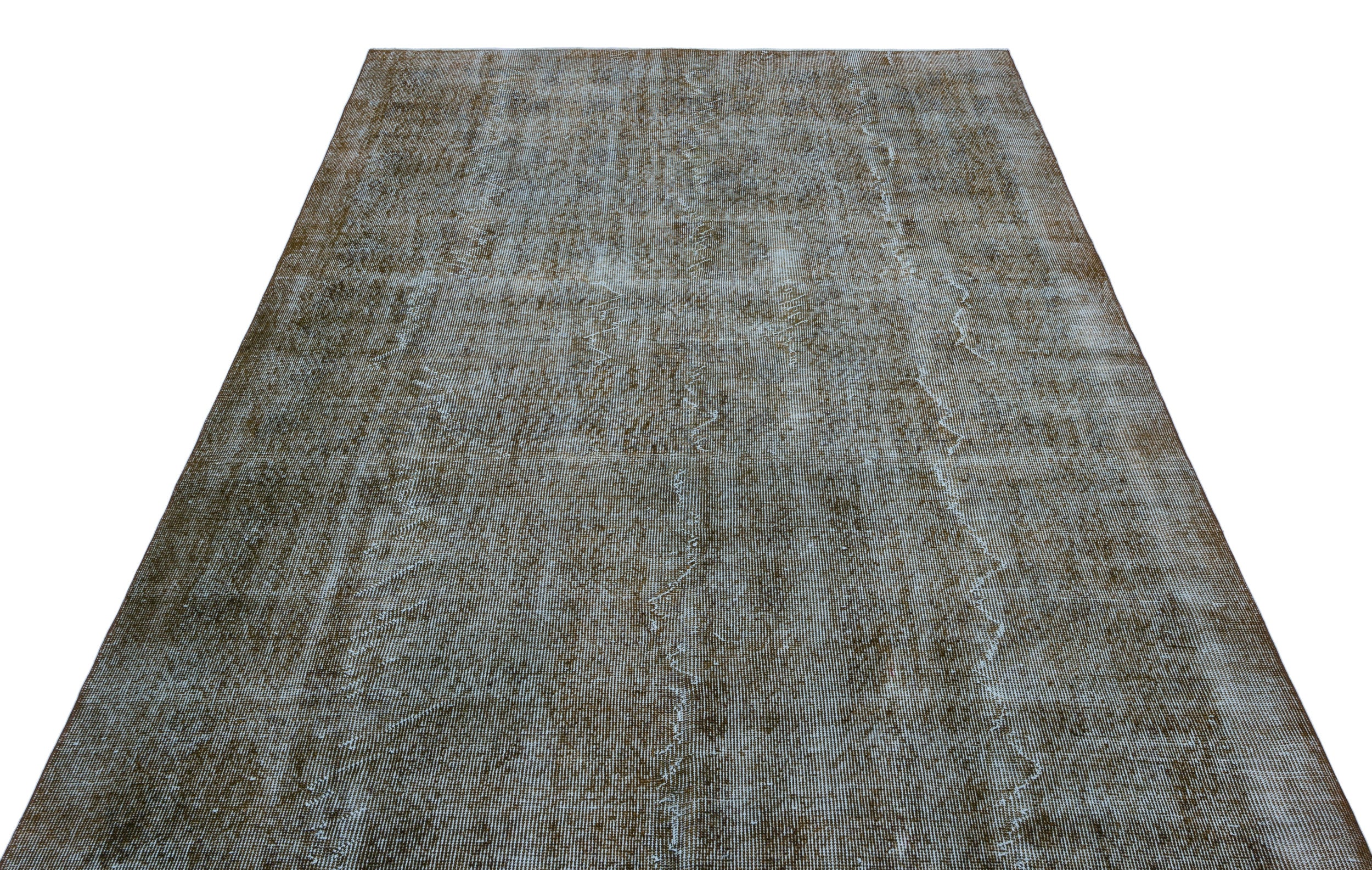 Gray Over Dyed Vintage Rug 5'7'' x 9'0'' ft 169 x 275 cm