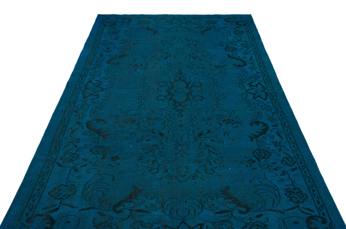 Turquoise  Over Dyed Vintage Rug 5&#39;7&#39;&#39; x 9&#39;1&#39;&#39; ft 170 x 278 cm