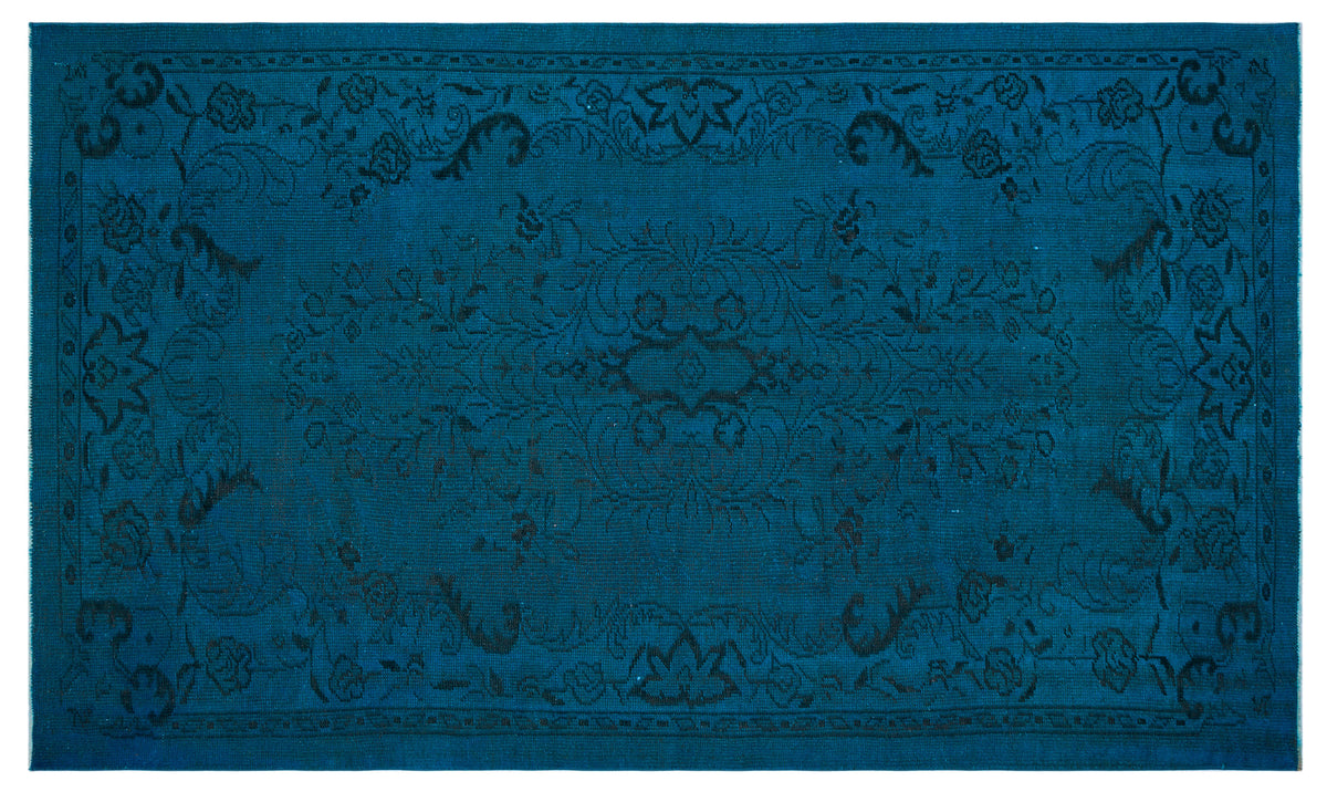 Turquoise  Over Dyed Vintage Rug 5&#39;7&#39;&#39; x 9&#39;1&#39;&#39; ft 170 x 278 cm