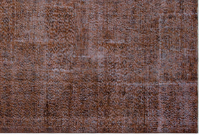 Brown Over Dyed Vintage Rug 6'11'' x 10'4'' ft 211 x 315 cm