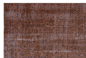 Brown Over Dyed Vintage Rug 6'11'' x 10'4'' ft 211 x 315 cm