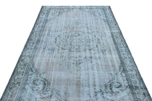 Blue Over Dyed Vintage Rug 5'6'' x 9'10'' ft 168 x 300 cm