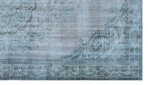 Blue Over Dyed Vintage Rug 5'6'' x 9'10'' ft 168 x 300 cm