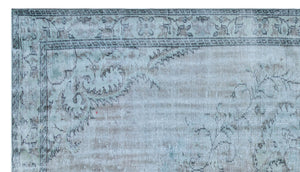 Blue Over Dyed Vintage Rug 5'6'' x 9'10'' ft 168 x 300 cm