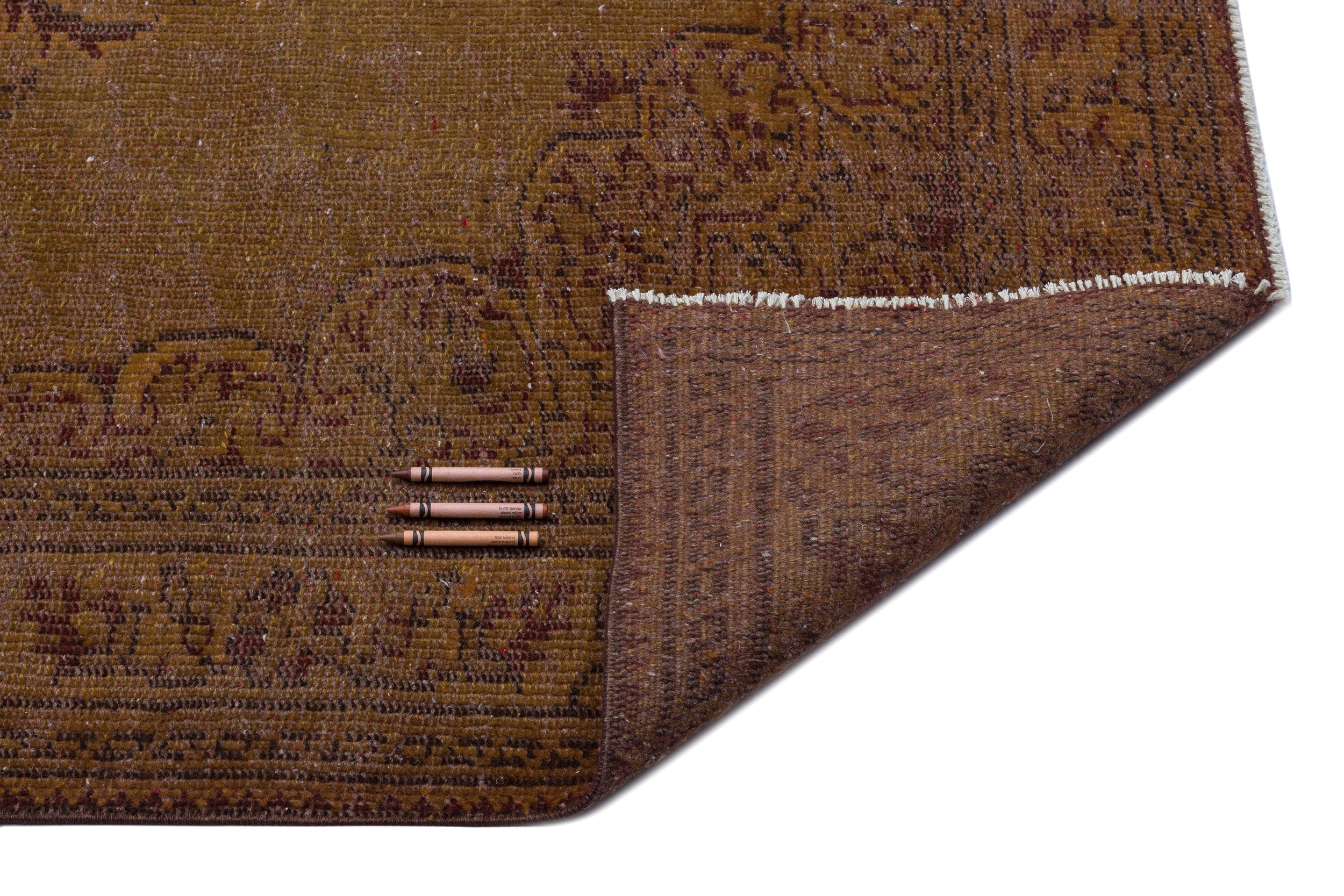 Brown Over Dyed Vintage Rug 5'9'' x 8'12'' ft 175 x 274 cm