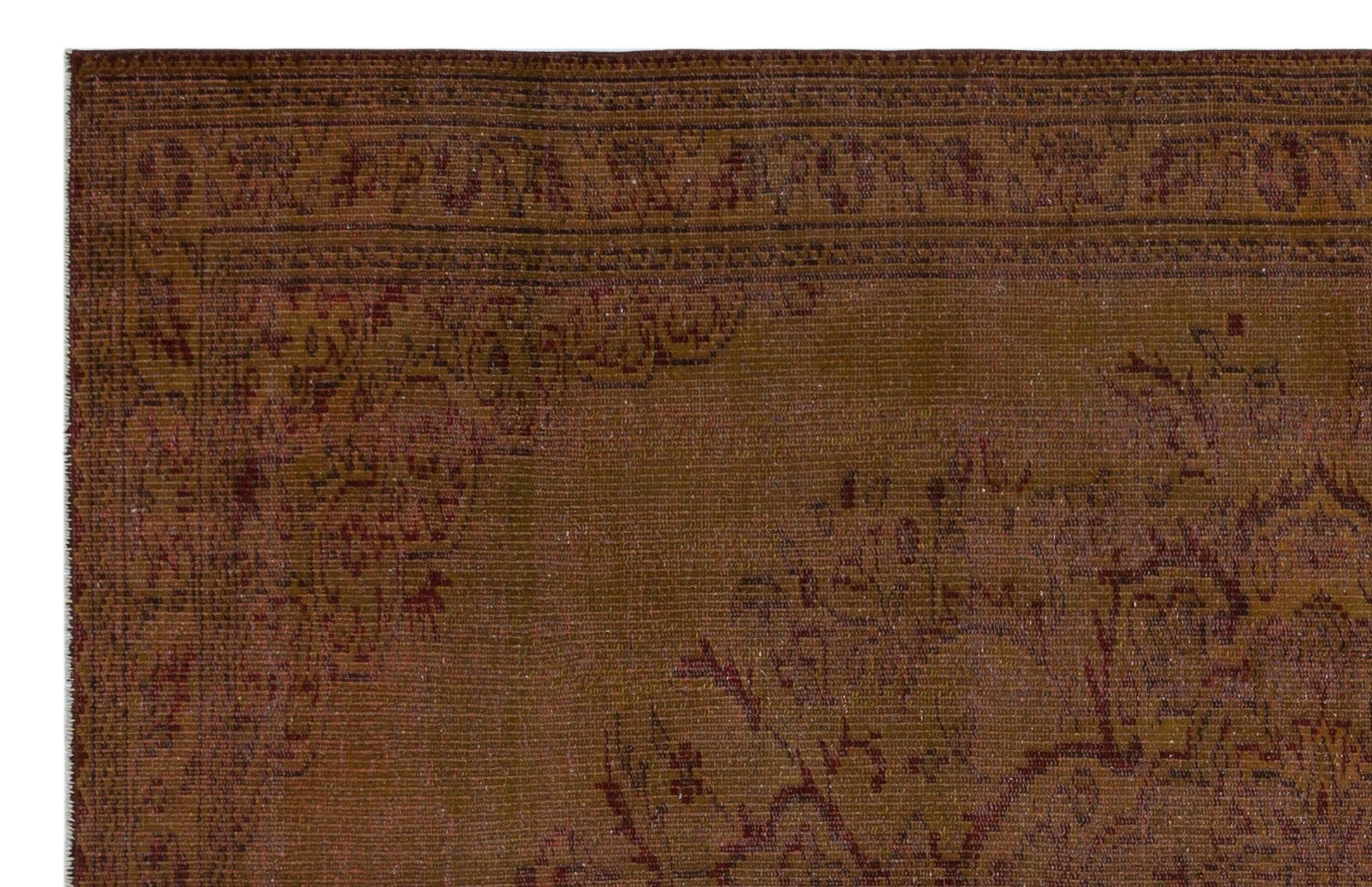 Brown Over Dyed Vintage Rug 5'9'' x 8'12'' ft 175 x 274 cm
