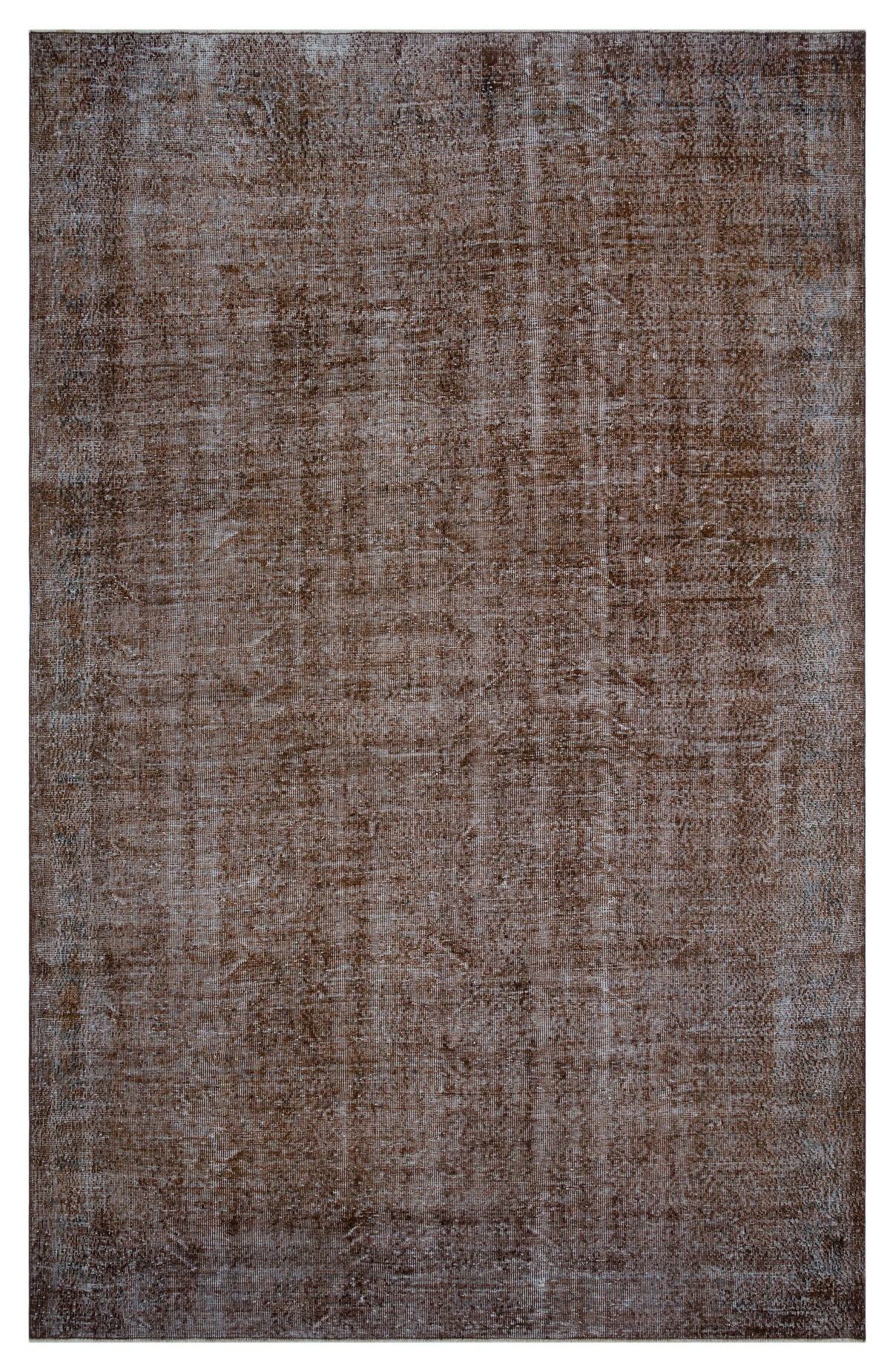Brown Over Dyed Vintage Rug 7&#39;1&#39;&#39; x 10&#39;12&#39;&#39; ft 217 x 335 cm