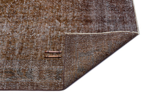 Brown Over Dyed Vintage Rug 7'1'' x 10'12'' ft 217 x 335 cm