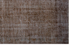 Brown Over Dyed Vintage Rug 7'1'' x 10'12'' ft 217 x 335 cm