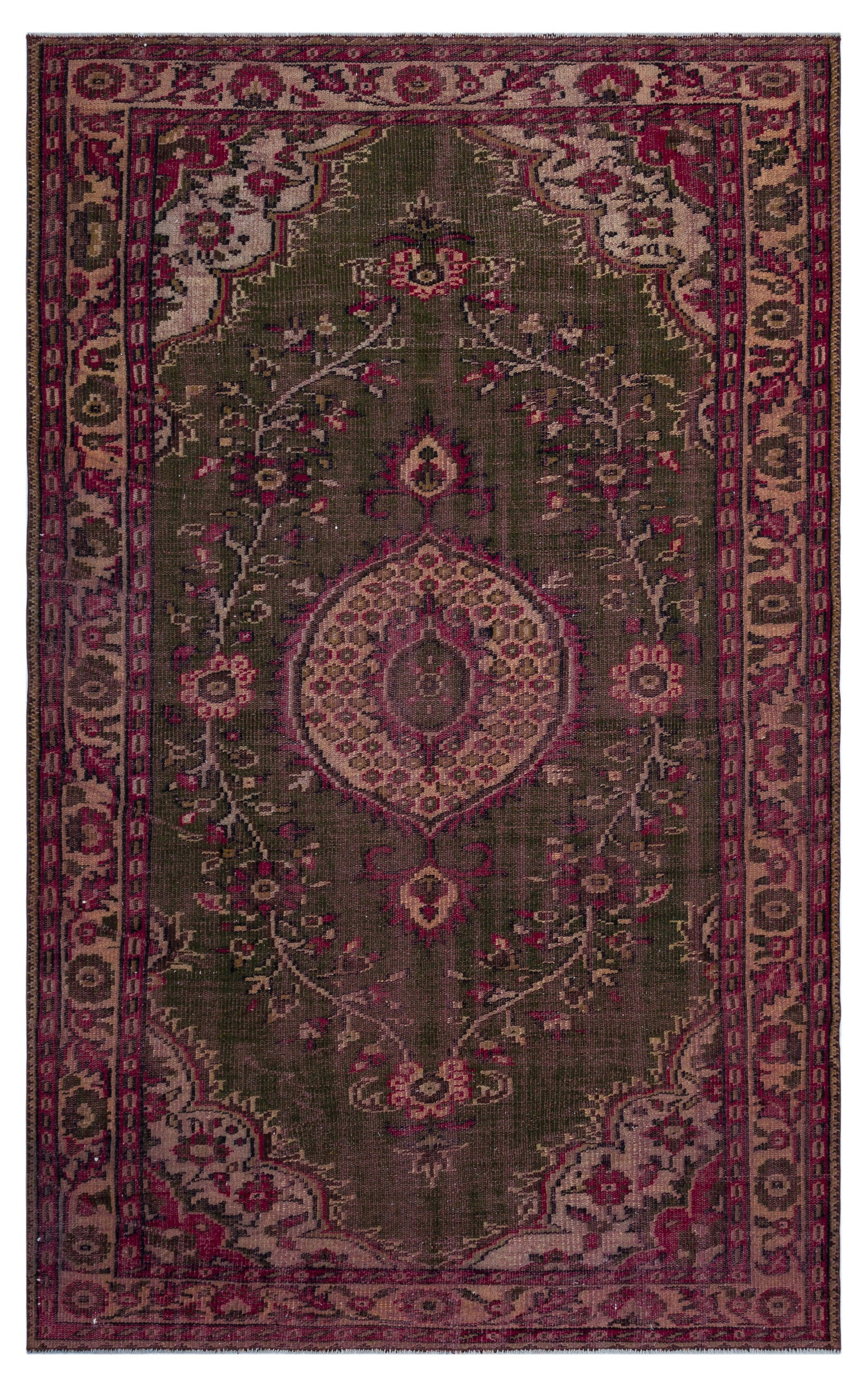 Naturel Over Dyed Vintage Rug 5'5'' x 8'10'' ft 166 x 268 cm