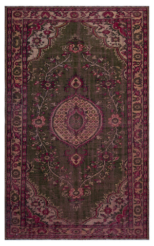 Naturel Over Dyed Vintage Rug 5'5'' x 8'10'' ft 166 x 268 cm