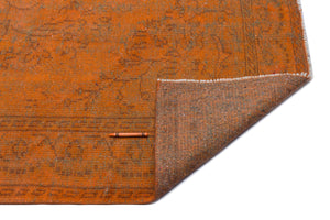 Orange Over Dyed Vintage Rug 5'1'' x 8'10'' ft 155 x 270 cm