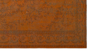 Orange Over Dyed Vintage Rug 5'1'' x 8'10'' ft 155 x 270 cm